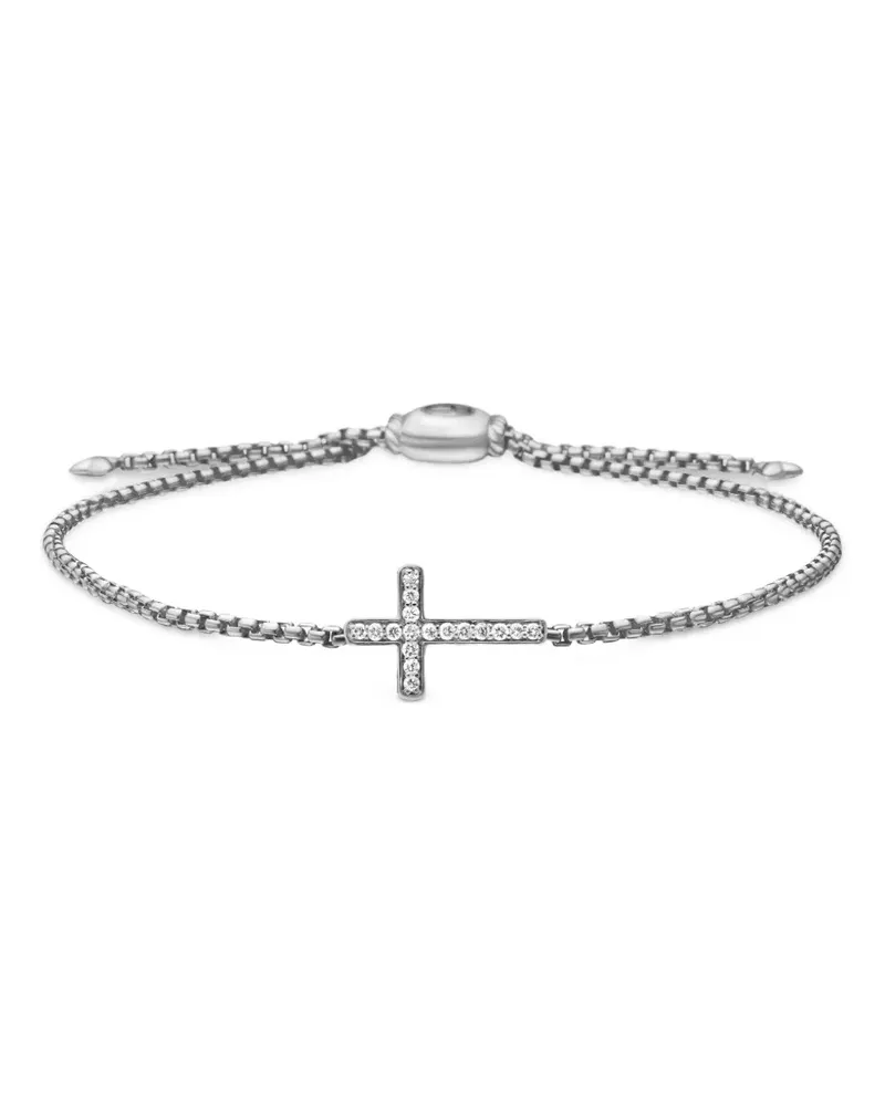 David Yurman Petite Pavé Cross Chain Armband aus Sterlingsilber (1,7mm Silber