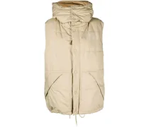 Gefütterte Oversized-Weste - Nude