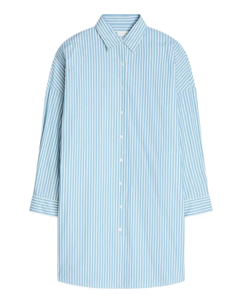 Dries van Noten Gestreiftes Hemdkleid - Blau Blau
