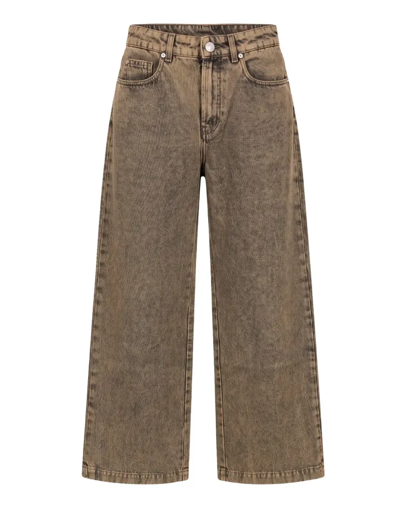 MOORER Weite Jeans mit Acid-Wash-Effekt - Nude Nude