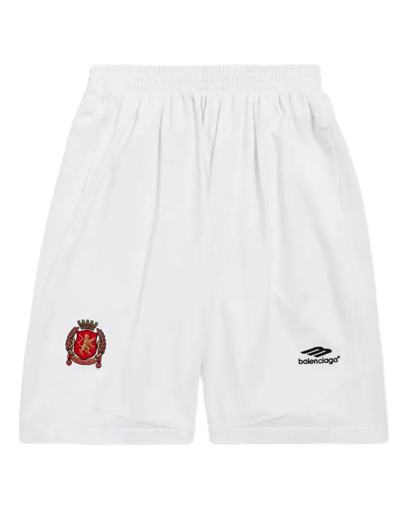 Balenciaga logo-patch baggy soccer shorts - Weiß Weiß