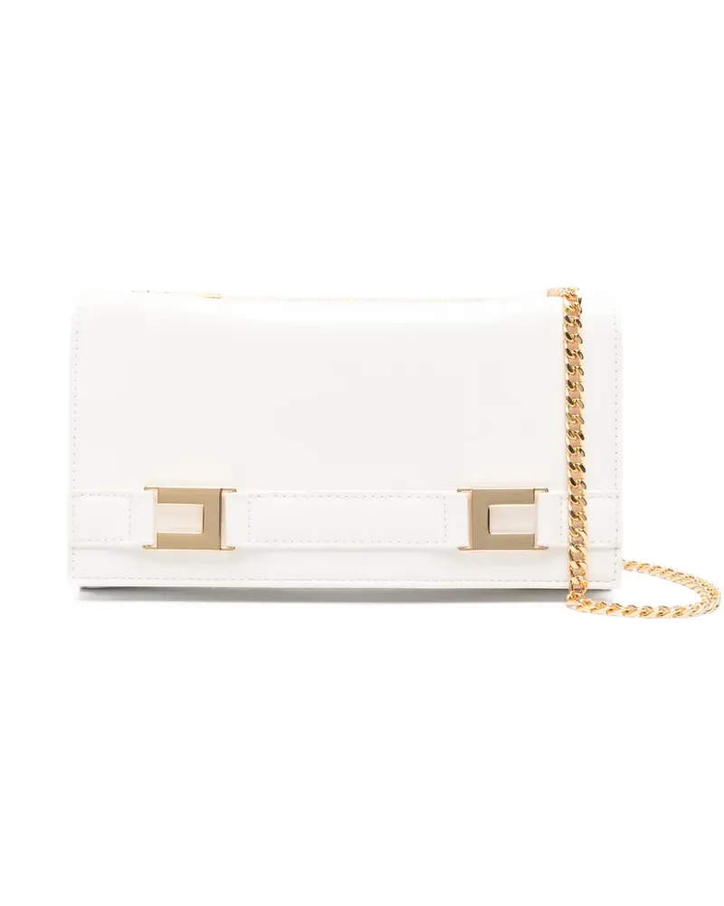 Elisabetta Franchi mini chain-strap clutch bag - Weiß Weiß