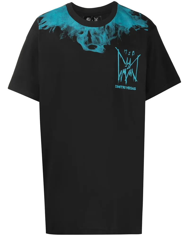 MJB T-Shirt mit Rauch-Print - Schwarz Schwarz