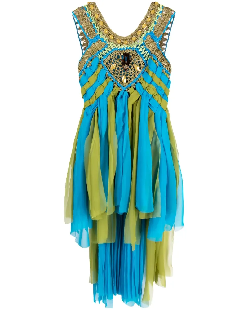 Alberta Ferretti Midikleid mit Perlen - Blau Blau