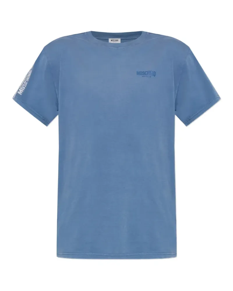 Moschino logo-detail cotton T-shirt - Blau Blau