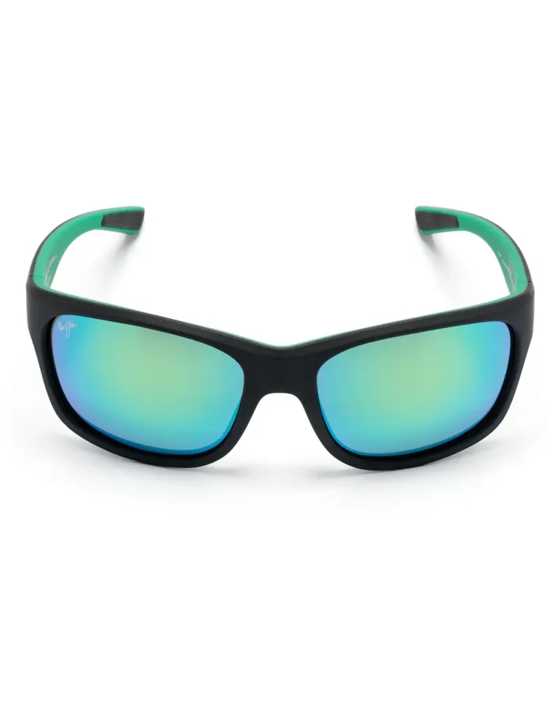 Maui Jim Sonnenbrille mit eckigem Gestell - Schwarz Schwarz