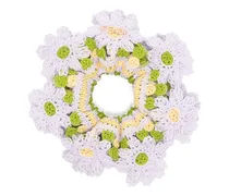 Gehäkelter Haargummi mit Blumen-Patch - Violett