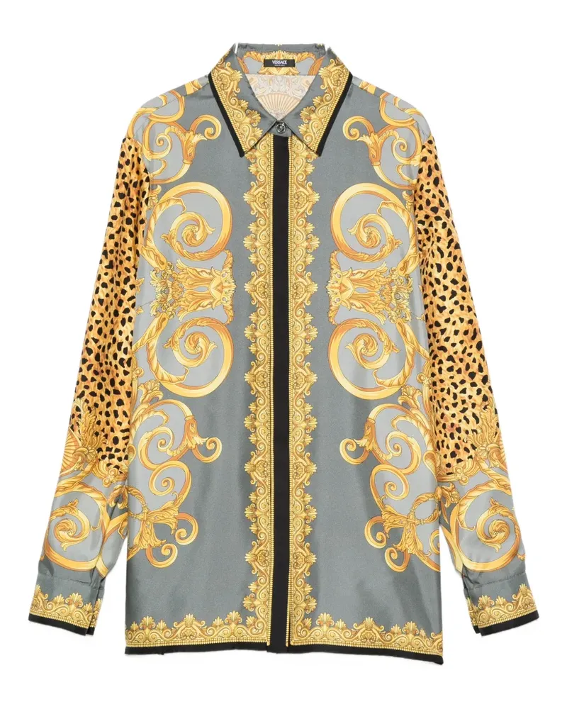 Versace Hemd aus Seide - Grau Grau