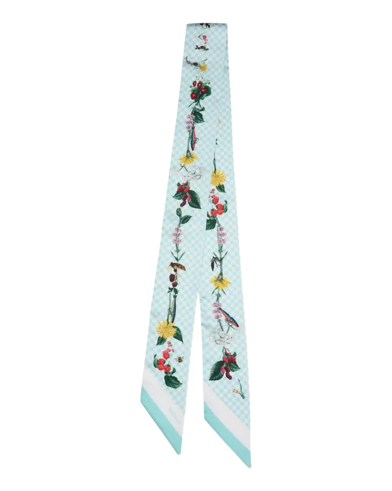 Mulberry Floraler Schal mit Vichy-Karo - Blau Blau