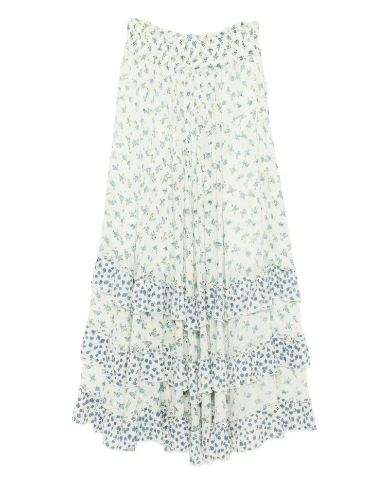 Free People Rock mit Blumen-Print - Nude Nude