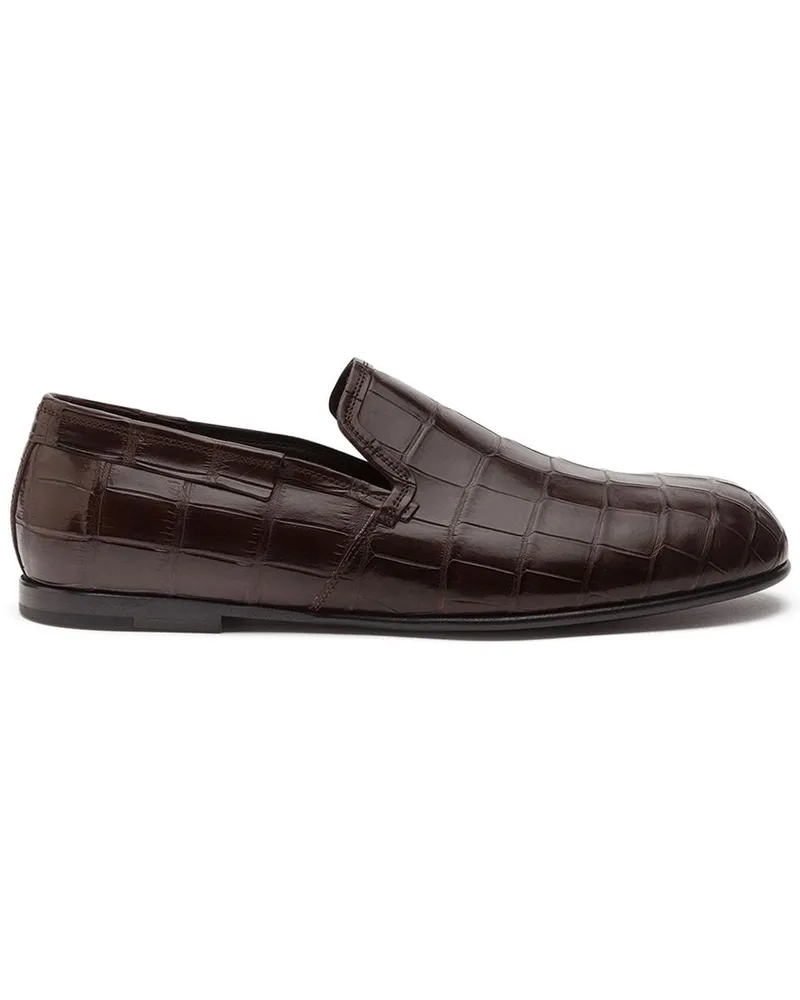 Dolce & Gabbana Loafer mit Kroko-Optik - Braun Braun