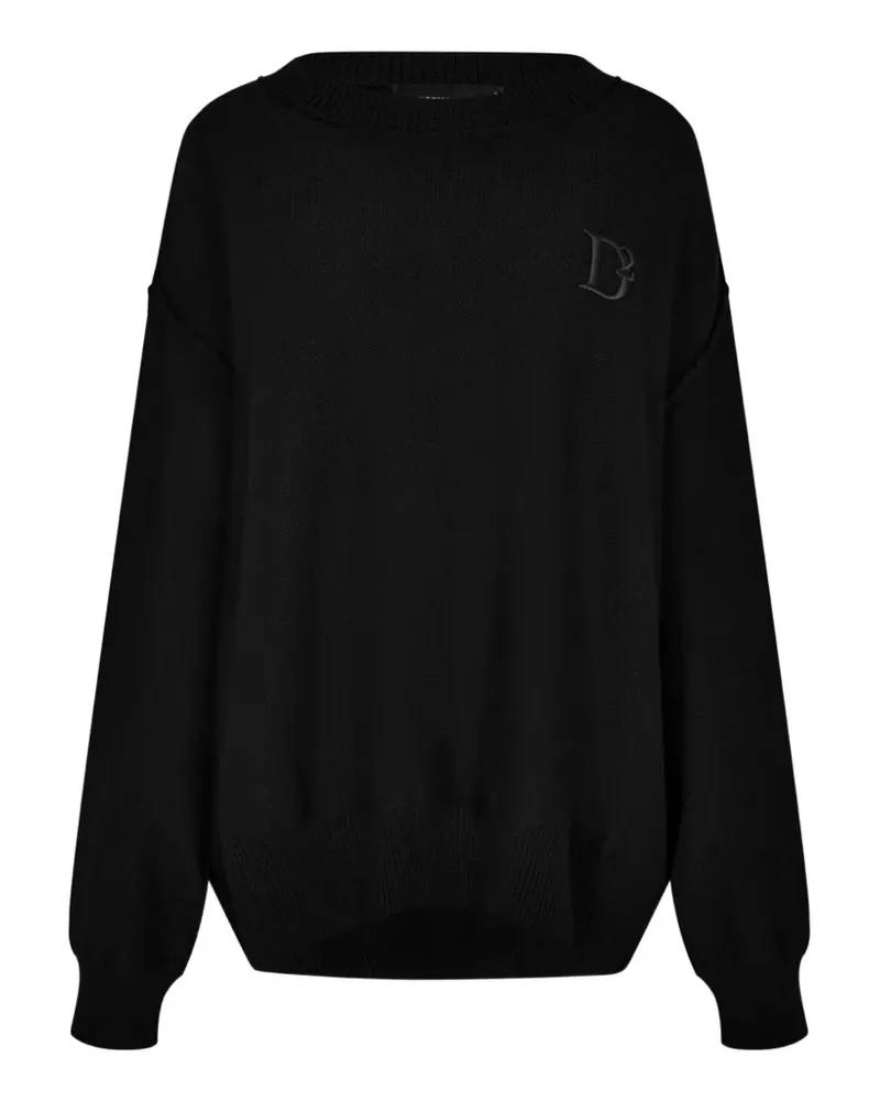 Dsquared2 Strickpullover mit Logo - Schwarz Schwarz