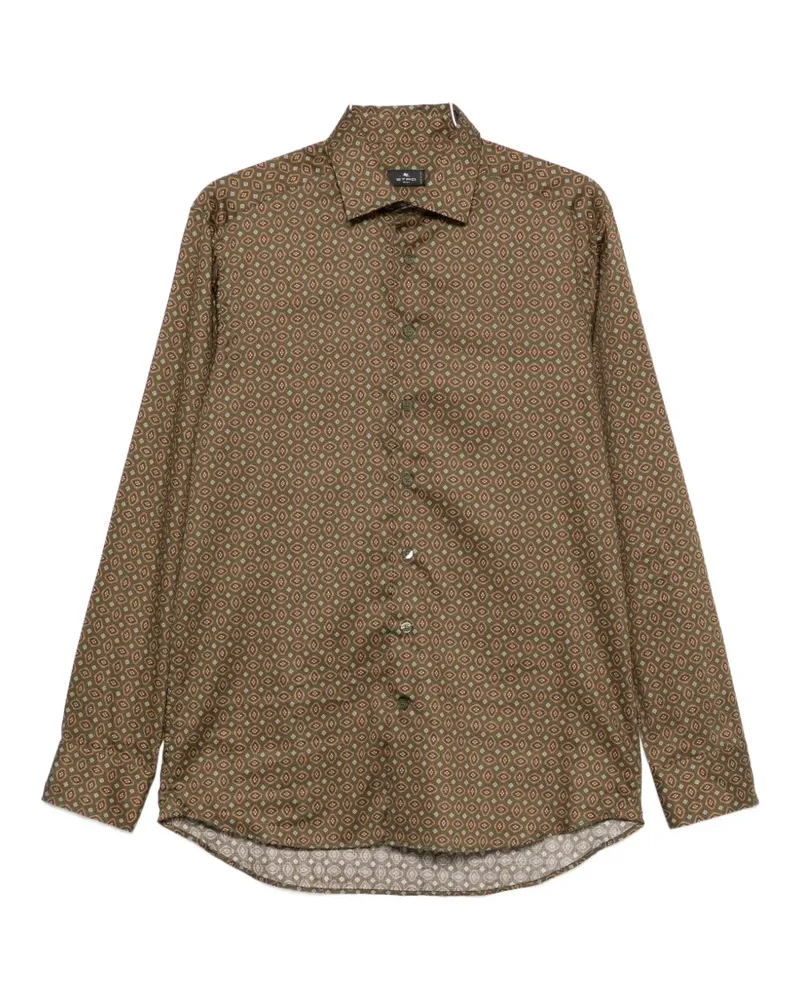 Etro geometric-print long-sleeve shirt - Grün Grün