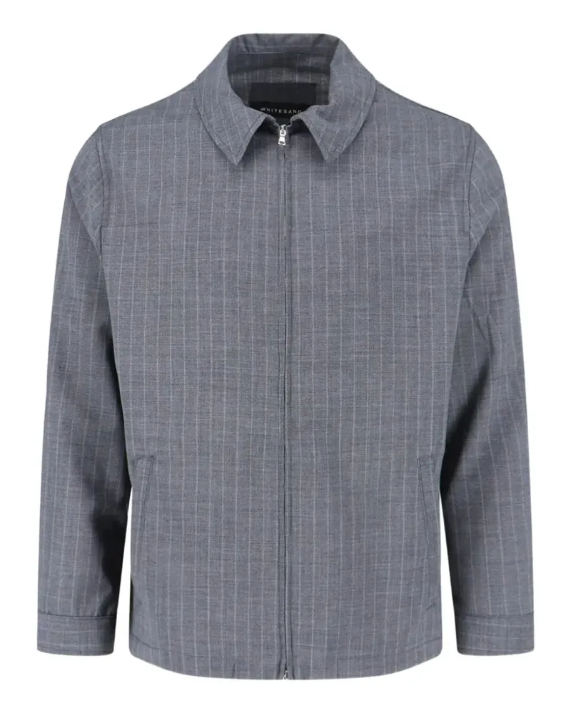 PLAN C pinstripe zip shirt - Grau Grau