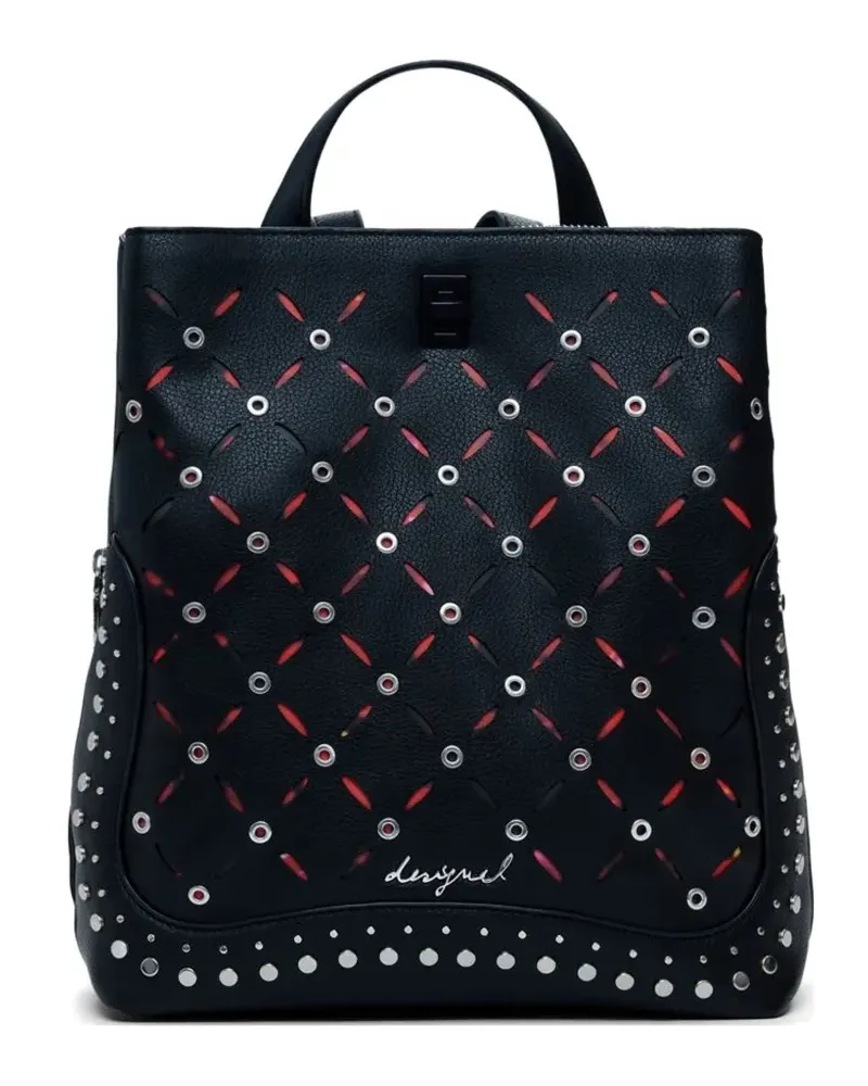 Desigual laser-cut eyelet-embellished backpack - Schwarz Schwarz