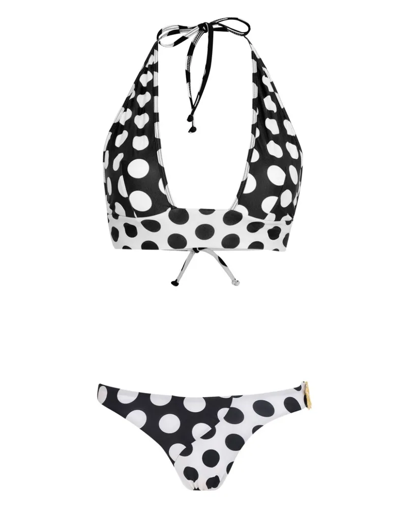 Amir Slama Bikini mit Polka Dots - Schwarz Schwarz