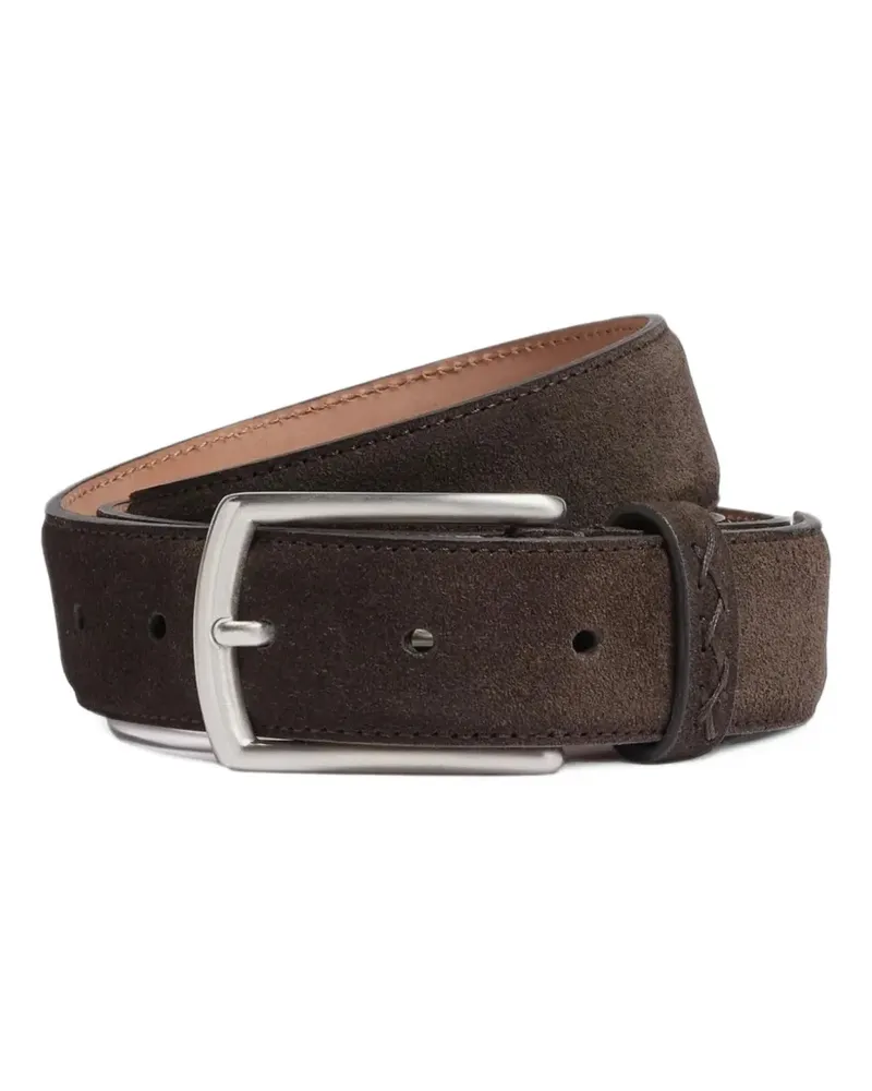 Ermenegildo Zegna Gürtel aus Wildleder mit Kreuzstich - Braun Braun