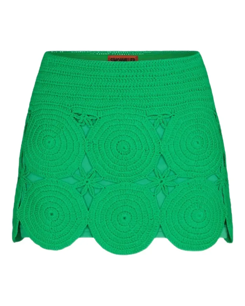 Simon Miller Beep Beep crochet appliqué mini skirt - Grün Grün
