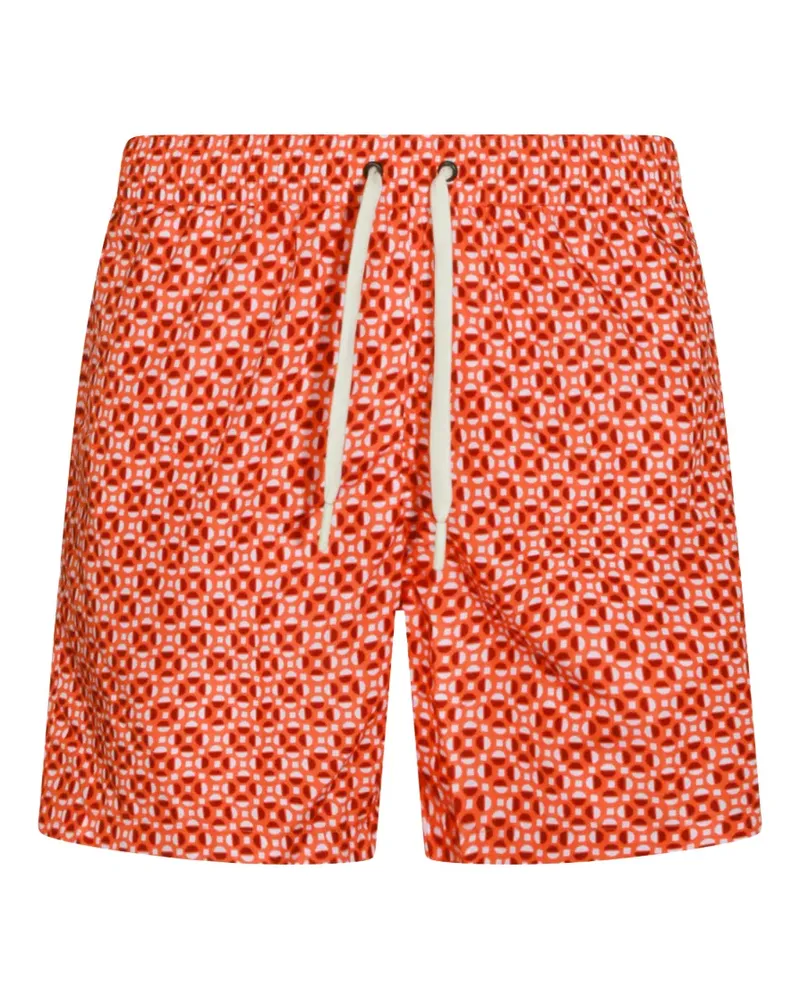 Altea geometric-print drawstring swim shorts - Orange Orange