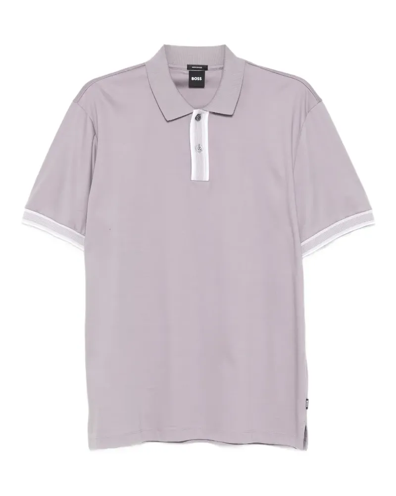 HUGO BOSS striped-trim polo shirt - Violett Violett