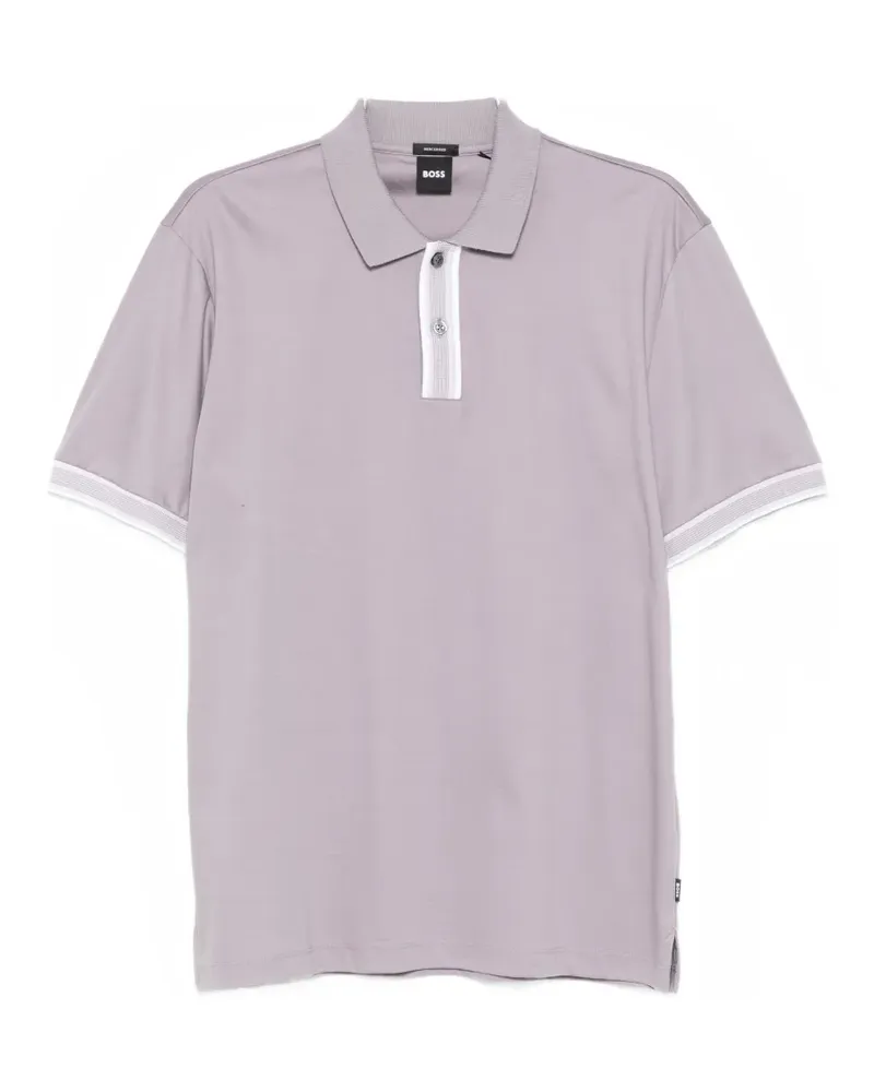 HUGO BOSS striped-trim polo shirt - Violett Violett