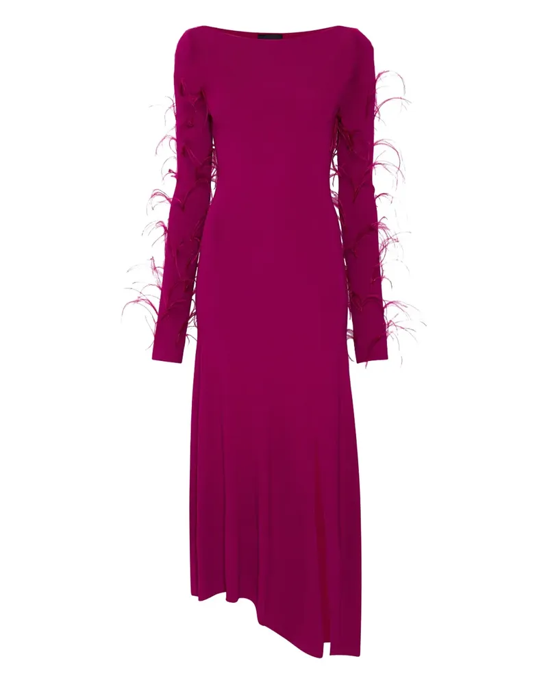 LAPOINTE Midikleid mit Federn - Violett Violett