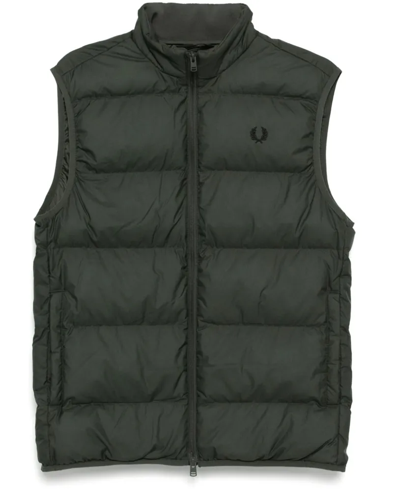Fred Perry Gefütterte Jacke mit Logo-Stickerei - Grün Grün