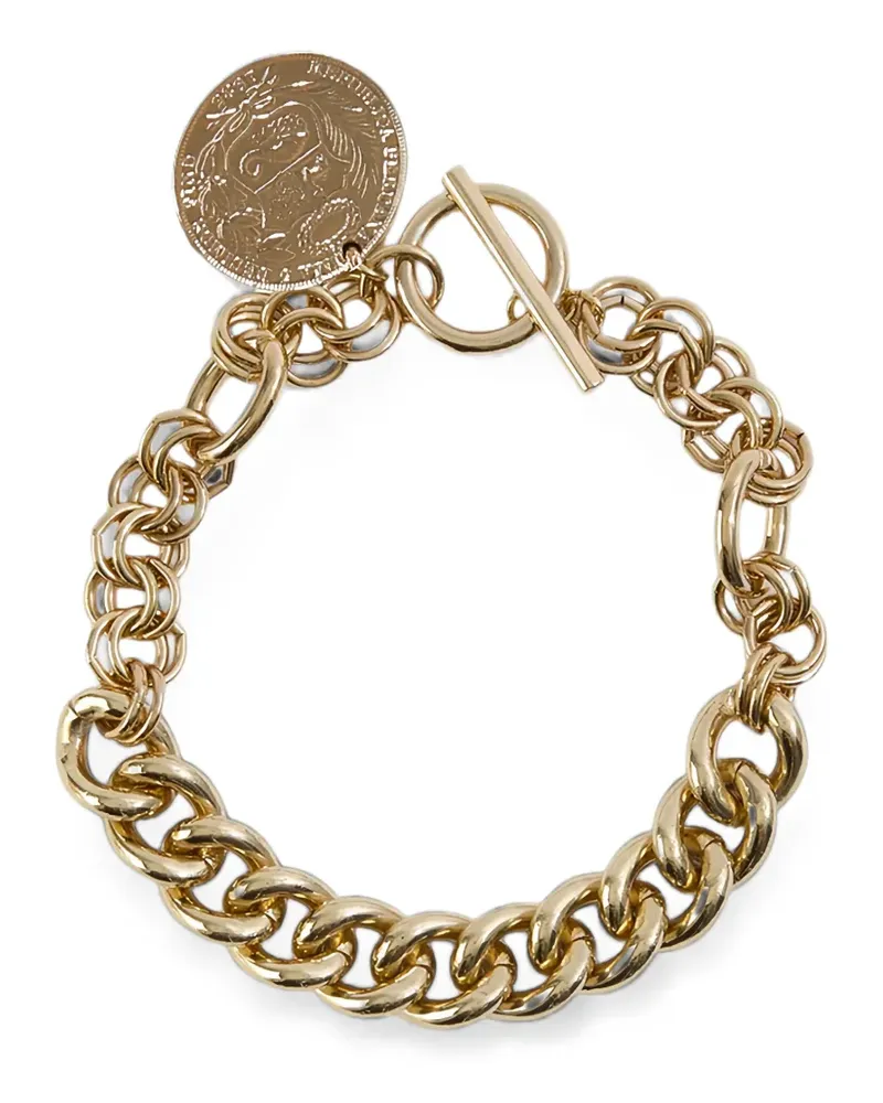 Liviana Conti coin-pendant chunky-link necklace - Gold Gold