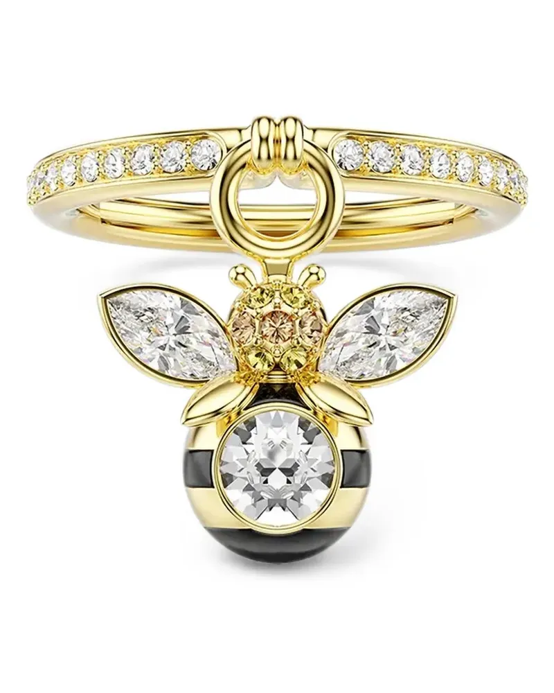 Swarovski Idyllia bee-pendant crystal-embellished ring - Gold Gold