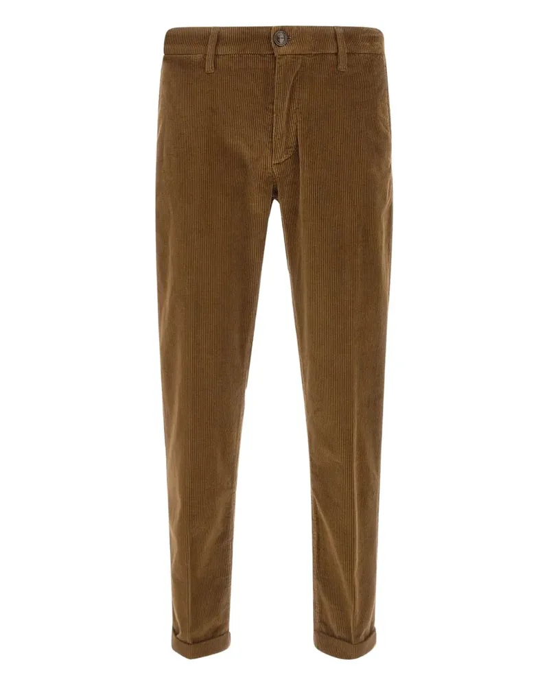 Re-HasH corduroy cuffed trousers - Braun Braun