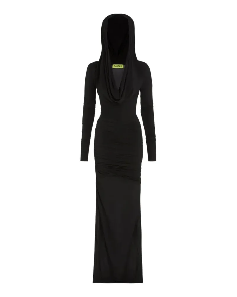 GAUGE81 Drapiertes Maxikleid - Schwarz Schwarz