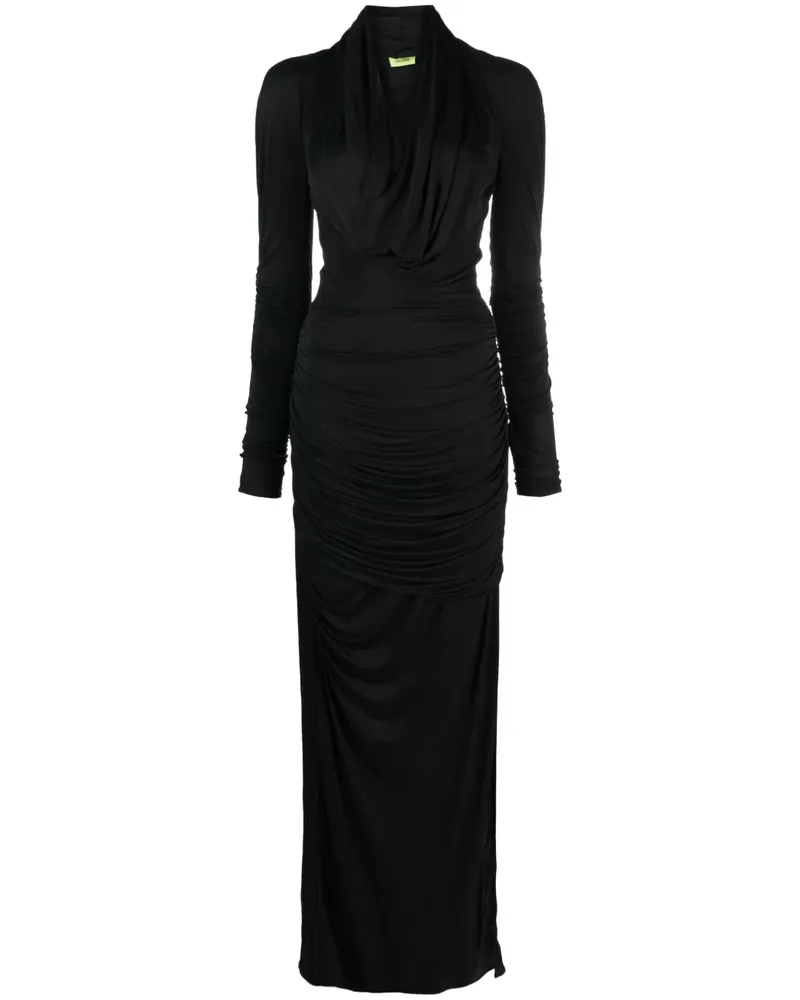 GAUGE81 Drapiertes Maxikleid - Schwarz Schwarz