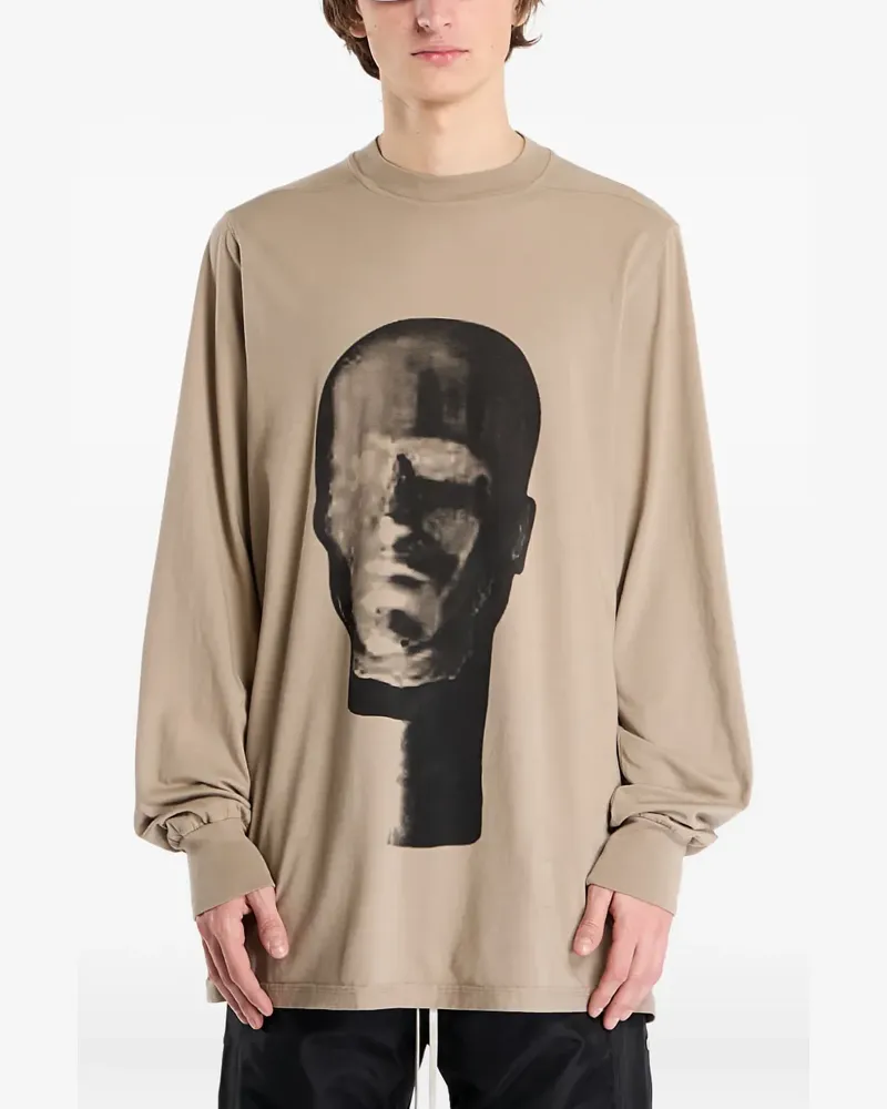 DRKSHDW by Rick Owens Jumbo Langarmshirt mit Grafik - Nude Nude