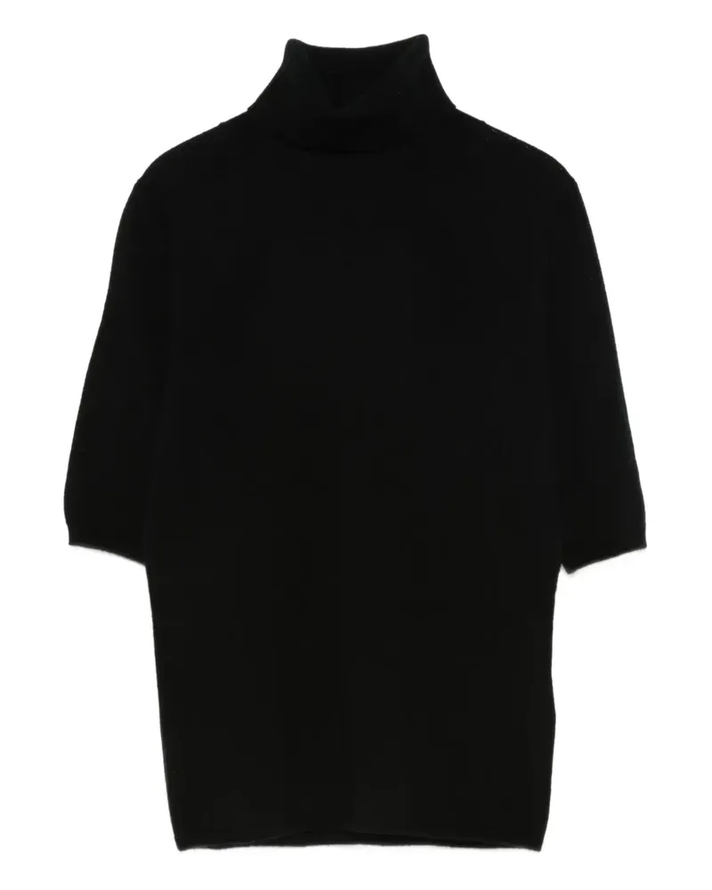 ALLUDE Kurzärmeliger Rollkragenpullover - Schwarz Schwarz