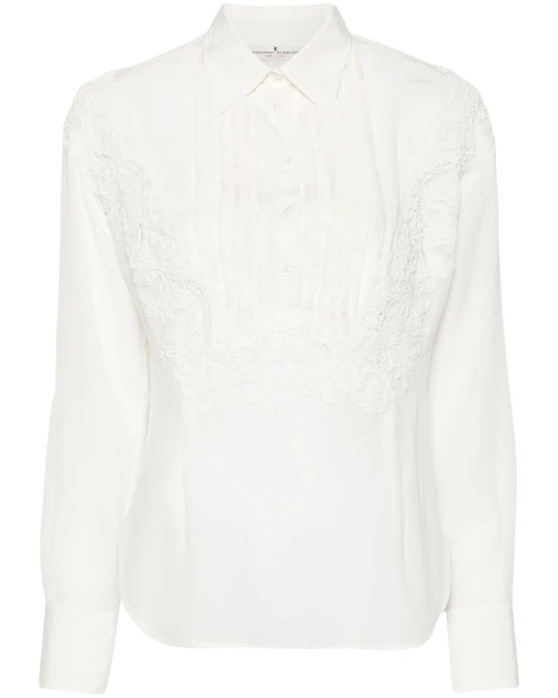 Ermanno Scervino Hemd mit floraler Spitzen-Applikation - Nude Nude