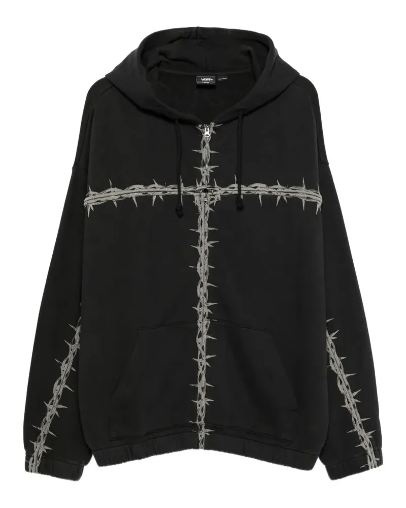 Vans Kapuzenjacke mit Stacheldraht-Print - Schwarz Schwarz