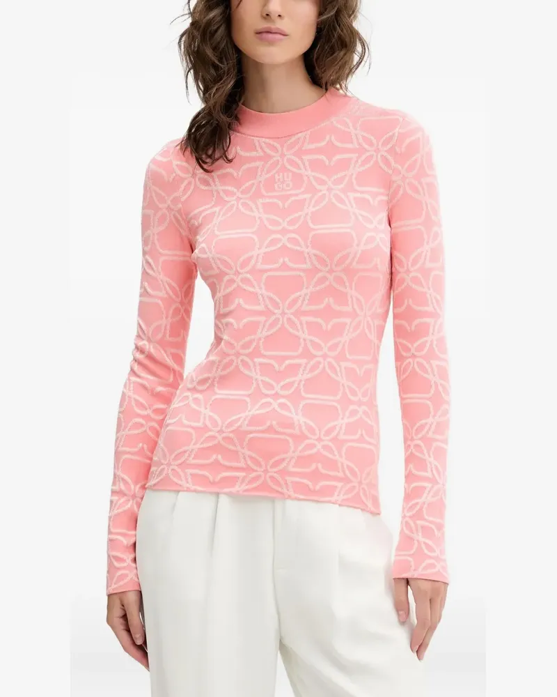 HUGO BOSS Pullover mit Logo-Muster - Rosa Rosa
