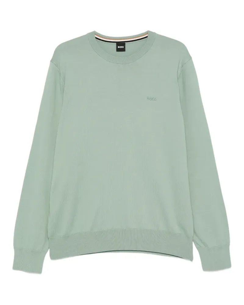 HUGO BOSS Besticktes Sweatshirt - Grün Grün