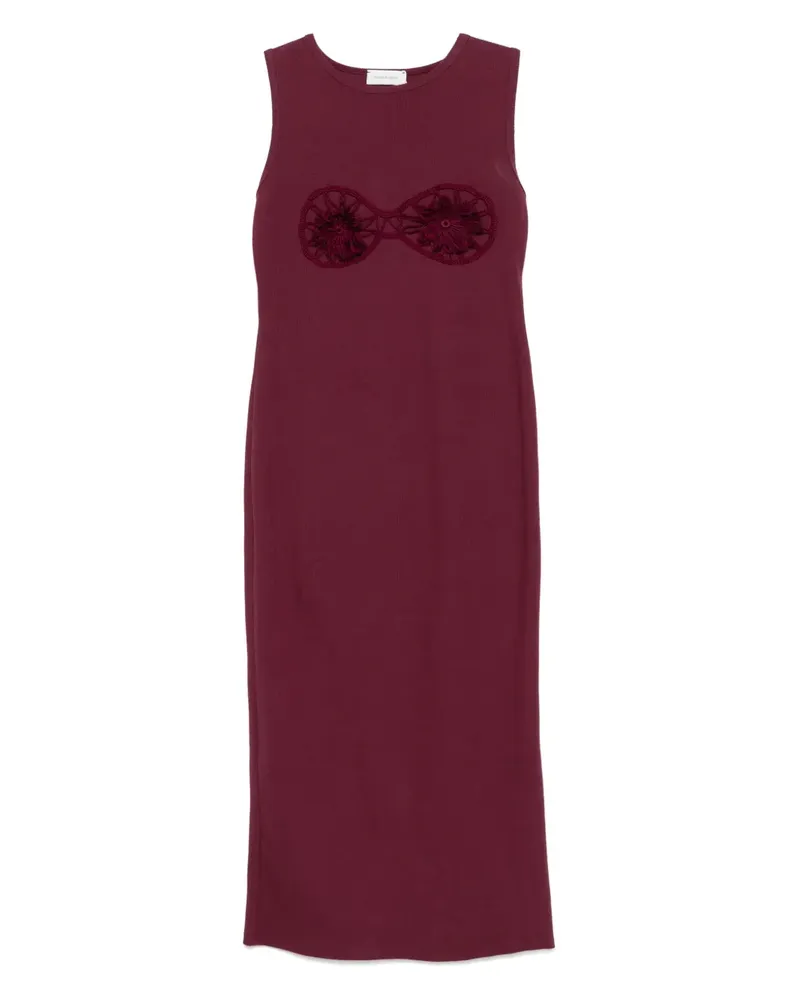 Magda Butrym Midikleid mit Blumenapplikation - Violett Violett