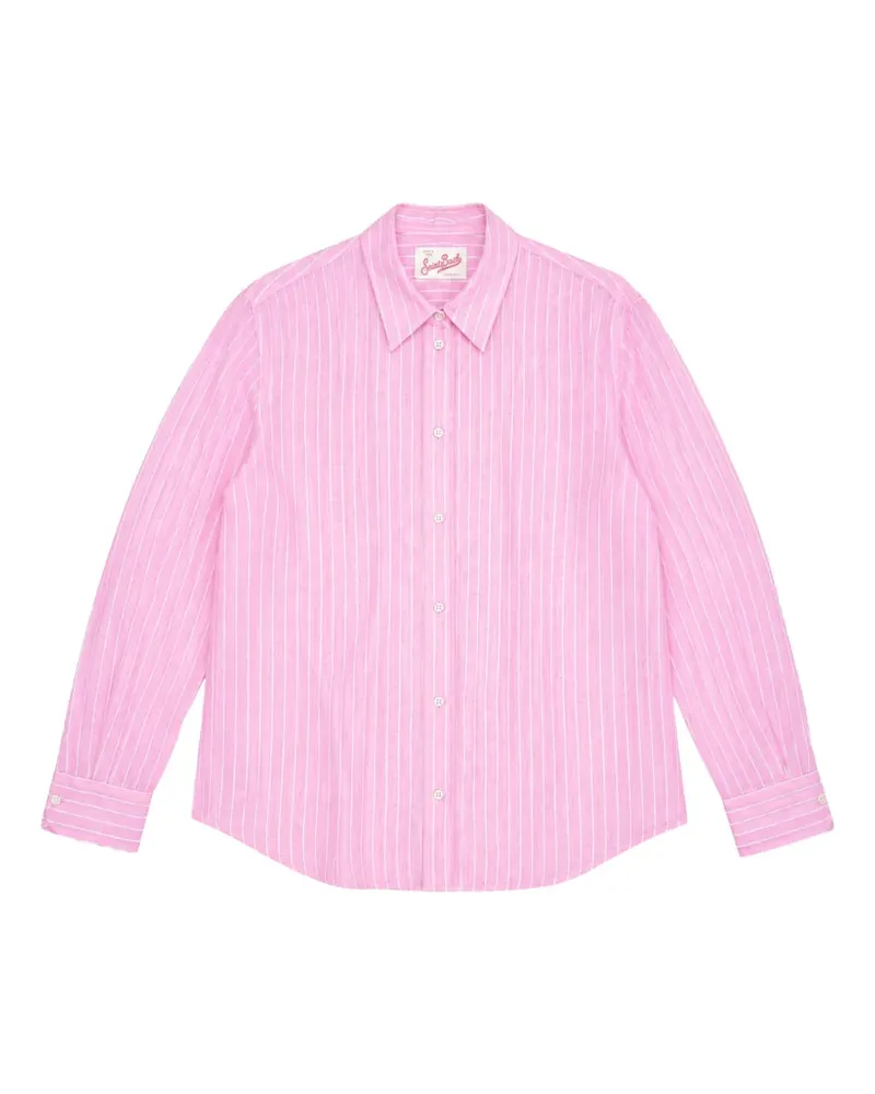MC2 Saint Barth Gestreiftes Meredith Hemd mit Logo - Rosa Rosa