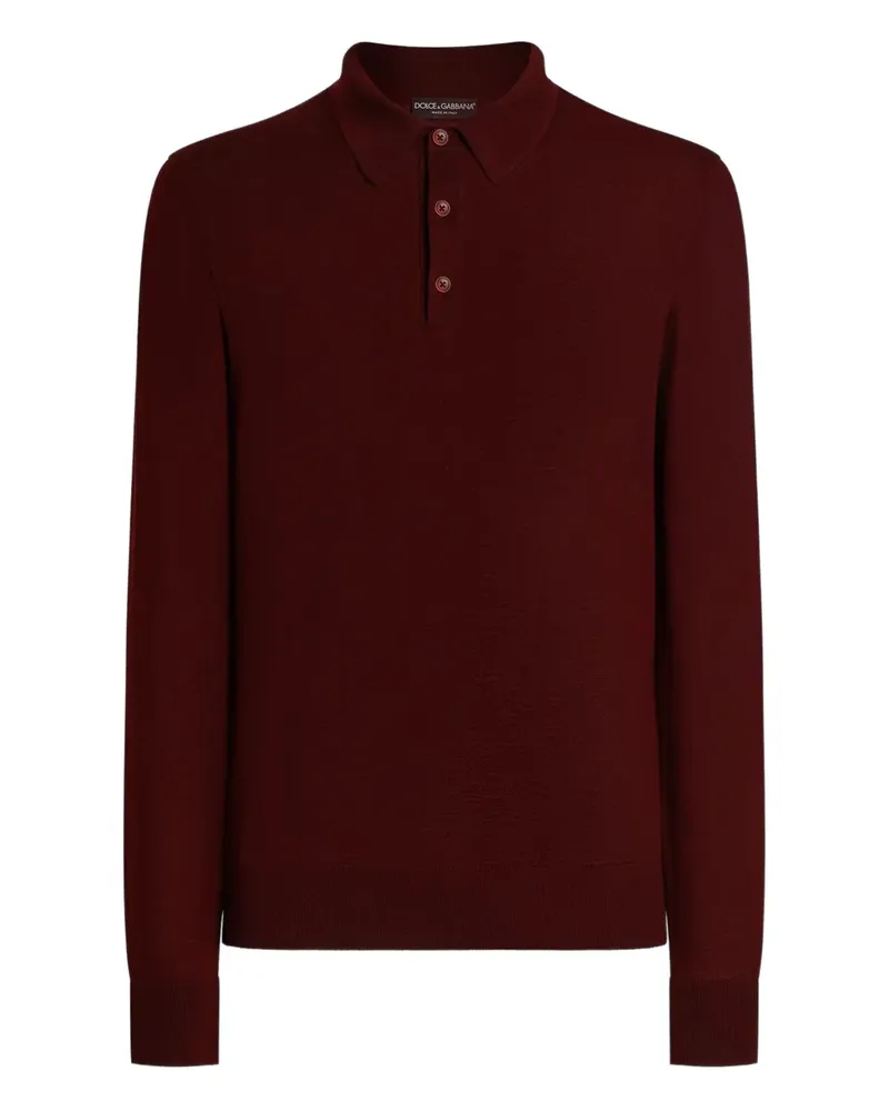 Dolce & Gabbana Langärmeliges Poloshirt - Rot Rot