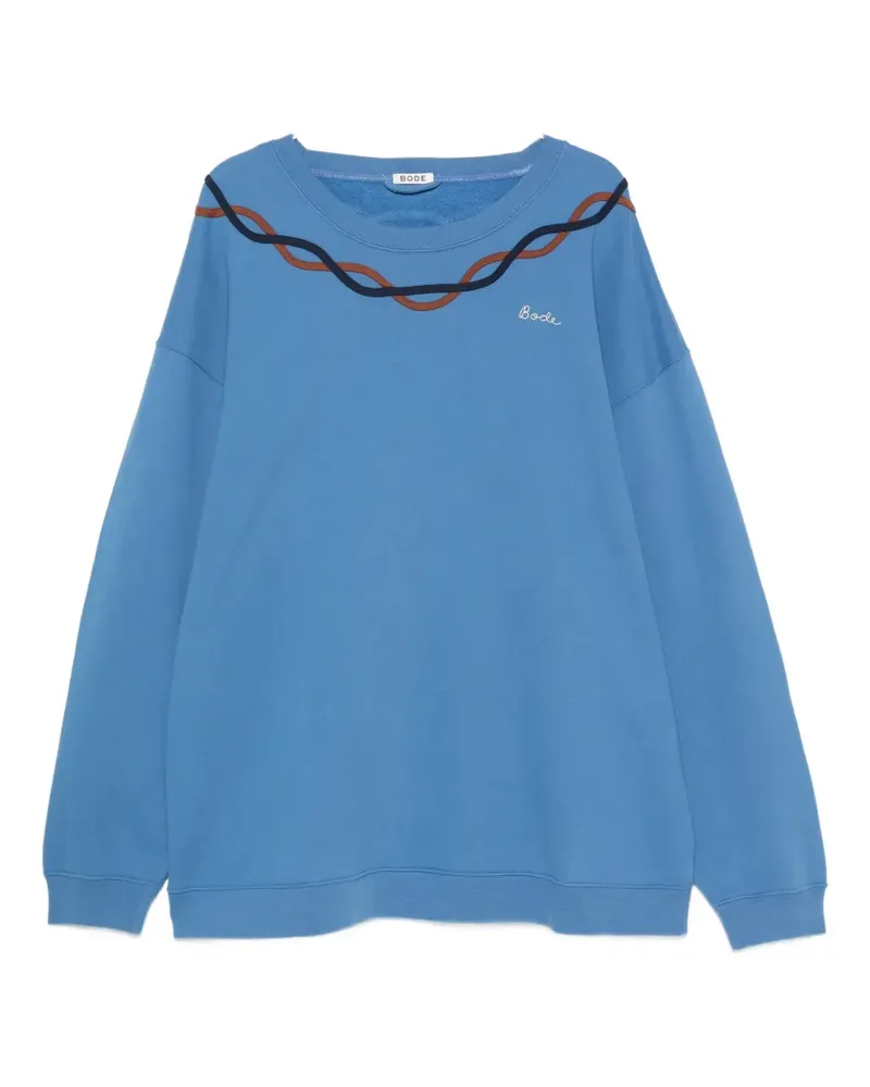 BODE Sidewinder embroidered-logo sweatshirt - Blau Blau