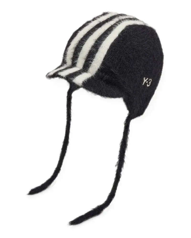 Y-3 Stripes bonnet hat - Schwarz Schwarz