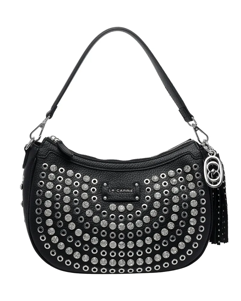 LA CARRIE Andromeda logo studded shoulder bag - Schwarz Schwarz