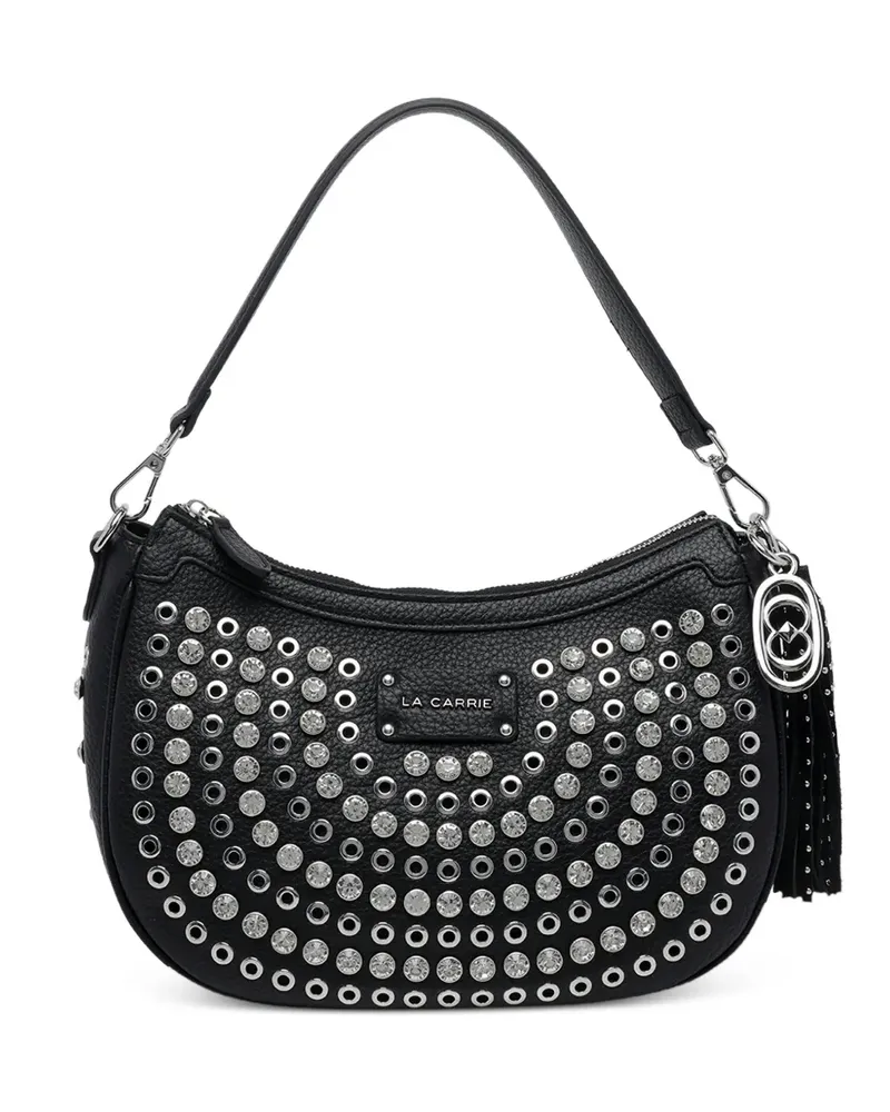 LA CARRIE Andromeda logo studded shoulder bag - Schwarz Schwarz
