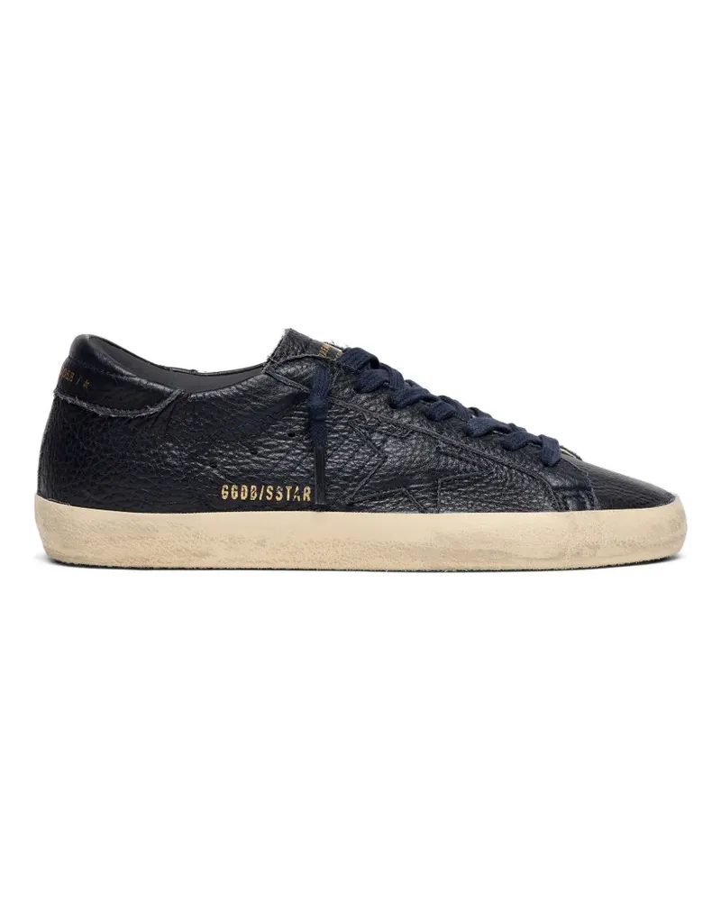 Golden Goose Super Star Sneakers aus Leder mit Stern - Blau Blau