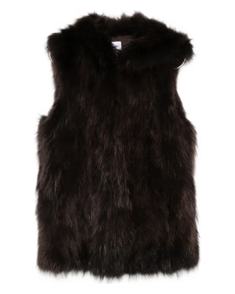 CENERE GB faux-fur sleeveless jacket - Braun Braun
