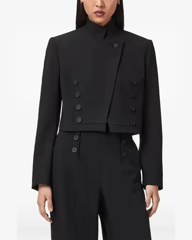 AllSaints Raina cropped double-breasted jacket - Schwarz Schwarz