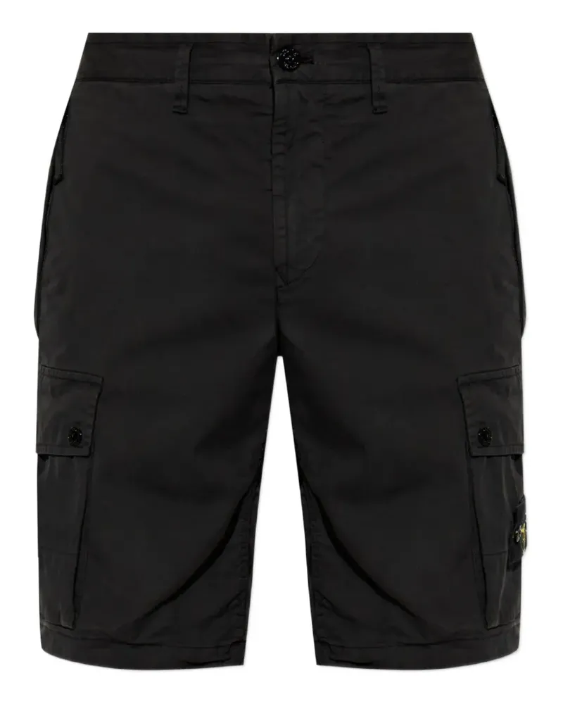 Stone Island brushed "old" effect cargo shorts - Schwarz Schwarz