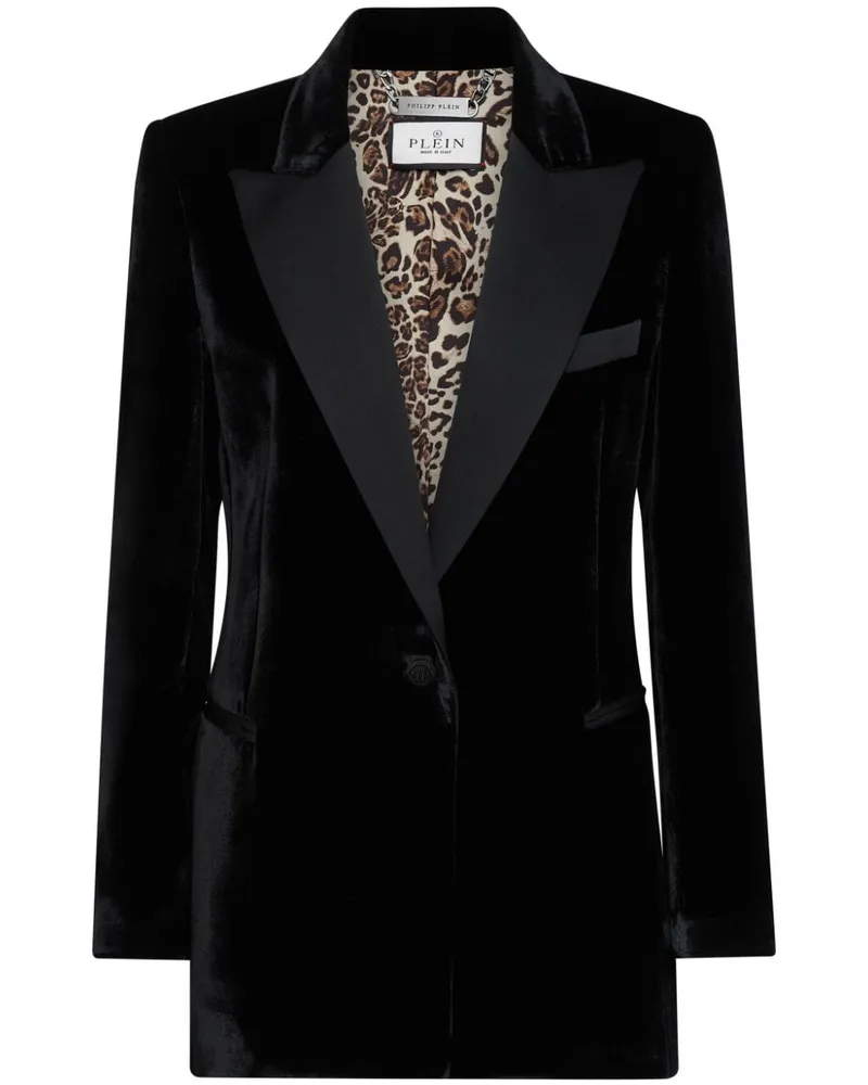 Philipp Plein Blazer aus Samt - Schwarz Schwarz